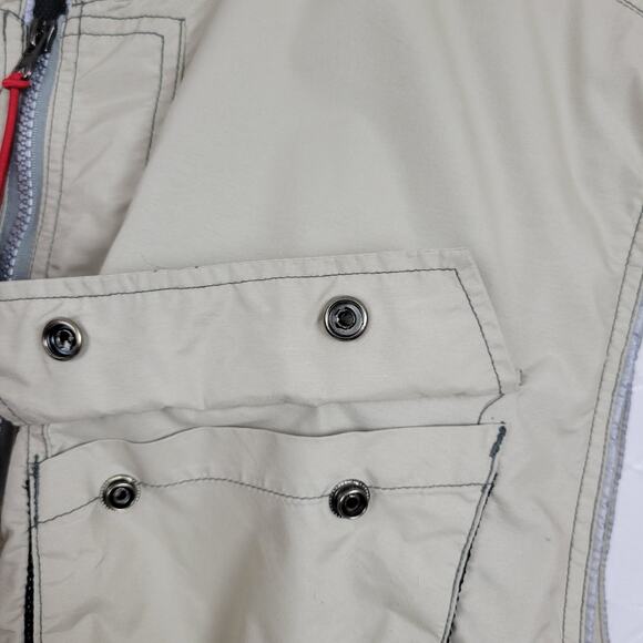AMAX Mens Fishing Vest Large Tan Full Zip Pockets Nylon Water Resistant - Picture 7 of 13